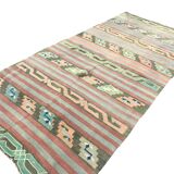 Stripe Oushak Handwoven Tribal Kilim Rug