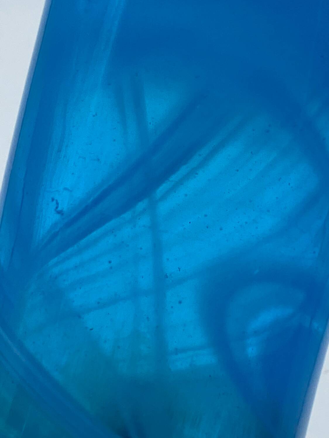 Coloured glass cylinder vase stamped Maure Viel, vintage.