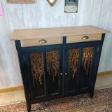 Black Parisian buffet with copper foliage