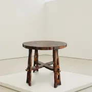 Rare table ronde sculpturale Ernesto Valabrega .. Milieu du siècle
