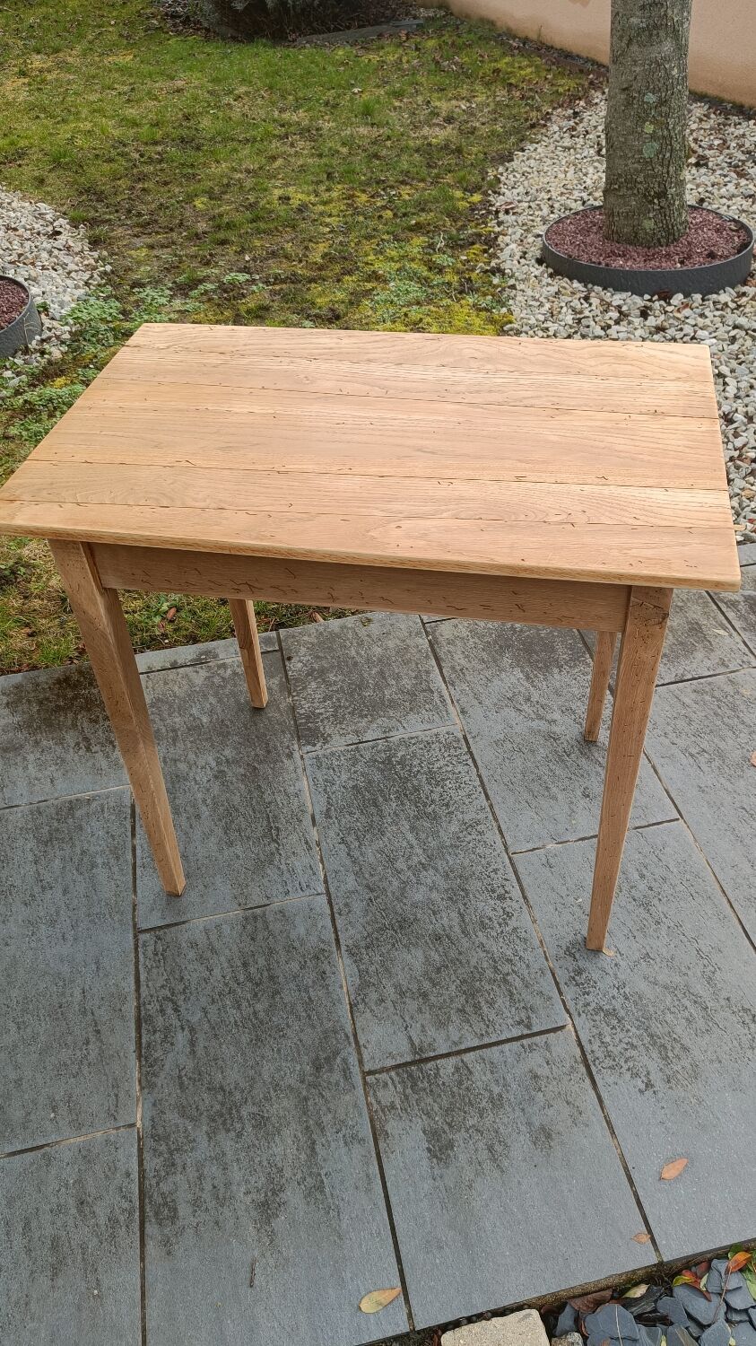 Old table made of raw wood