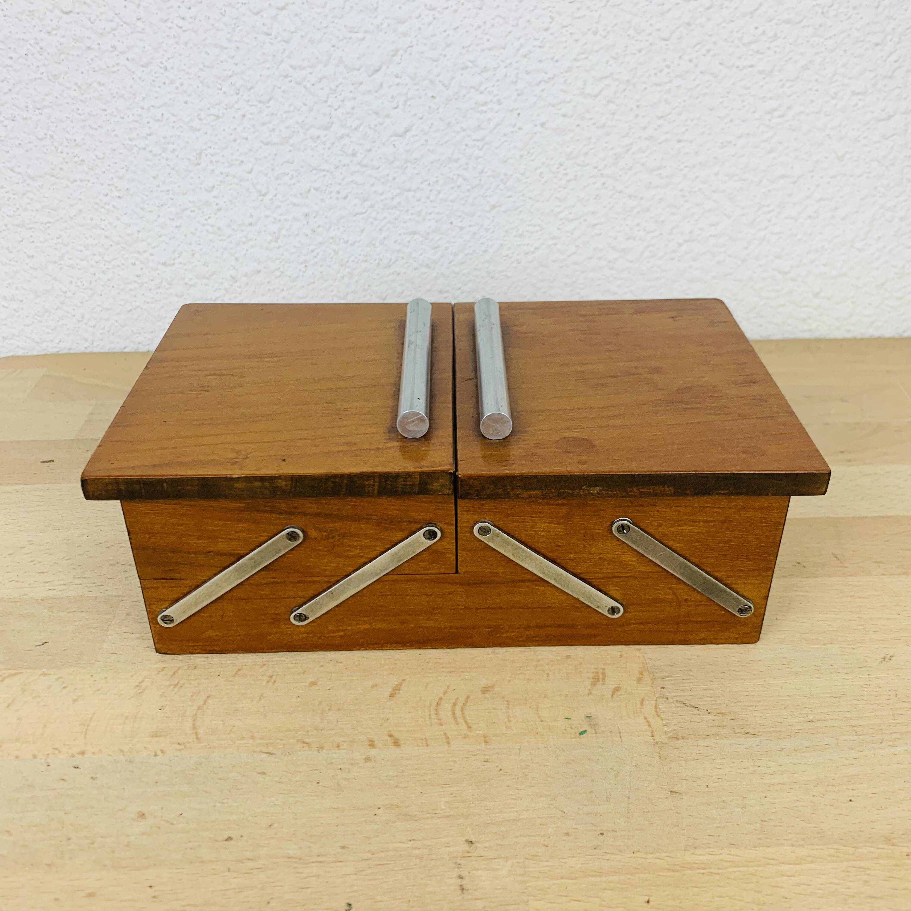 Art deco wooden worker, sewing box