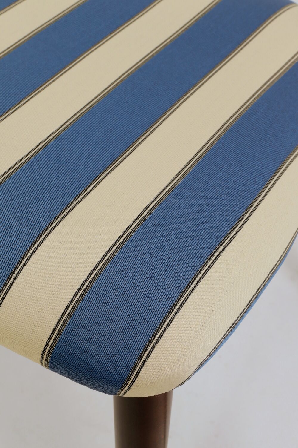 Modern set 4 Dining Chairs, Striped Fabric, French style