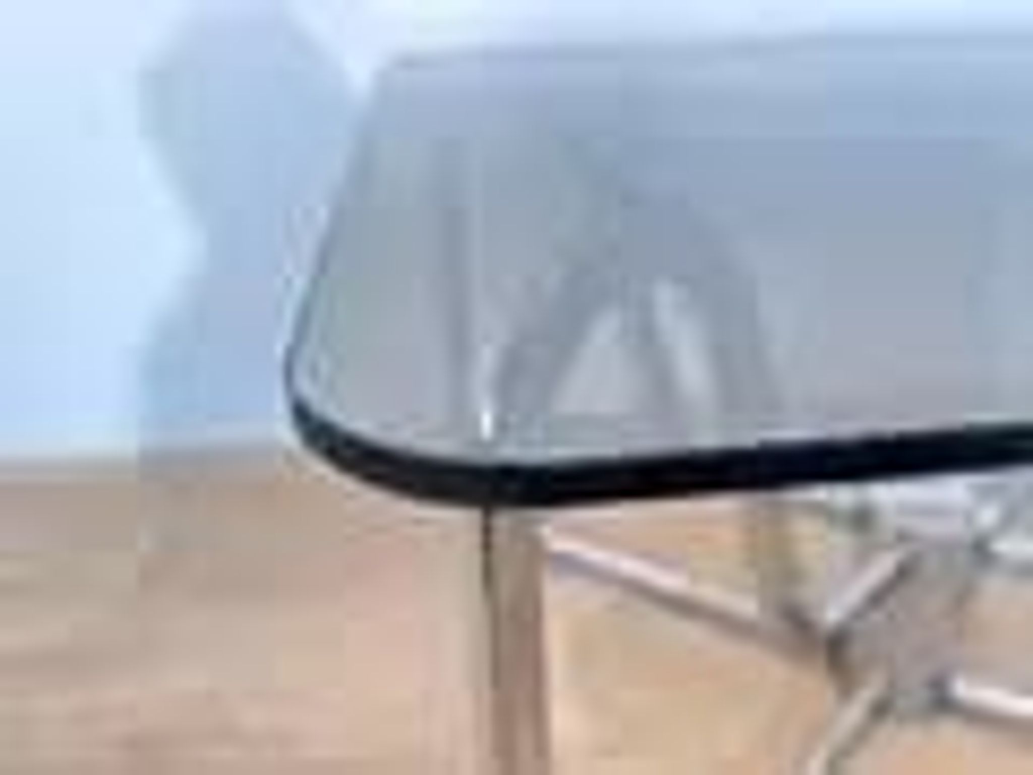 1970s mid-century chrome and smoked glass coffee table