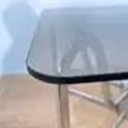 1970s mid-century chrome and smoked glass coffee table