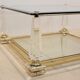 Extraordinary Lucite, Brass and Glass Obelisk Coffee table, 1970s