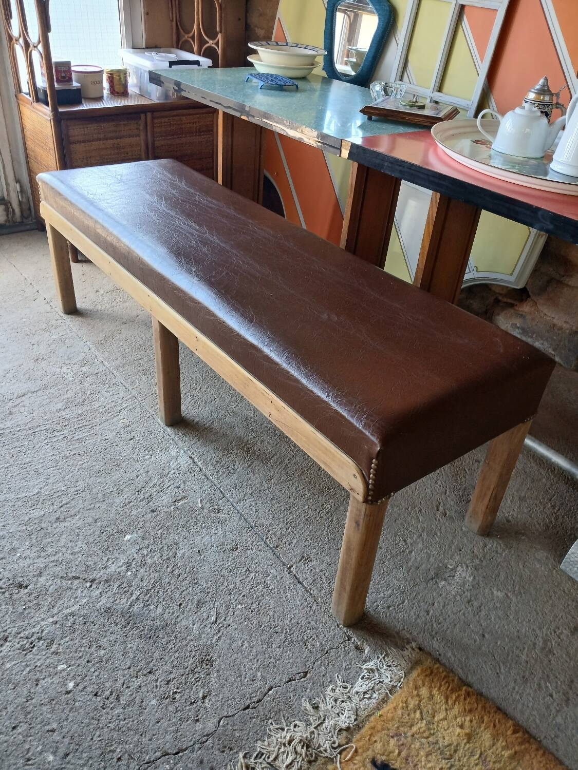 Old brasserie bench