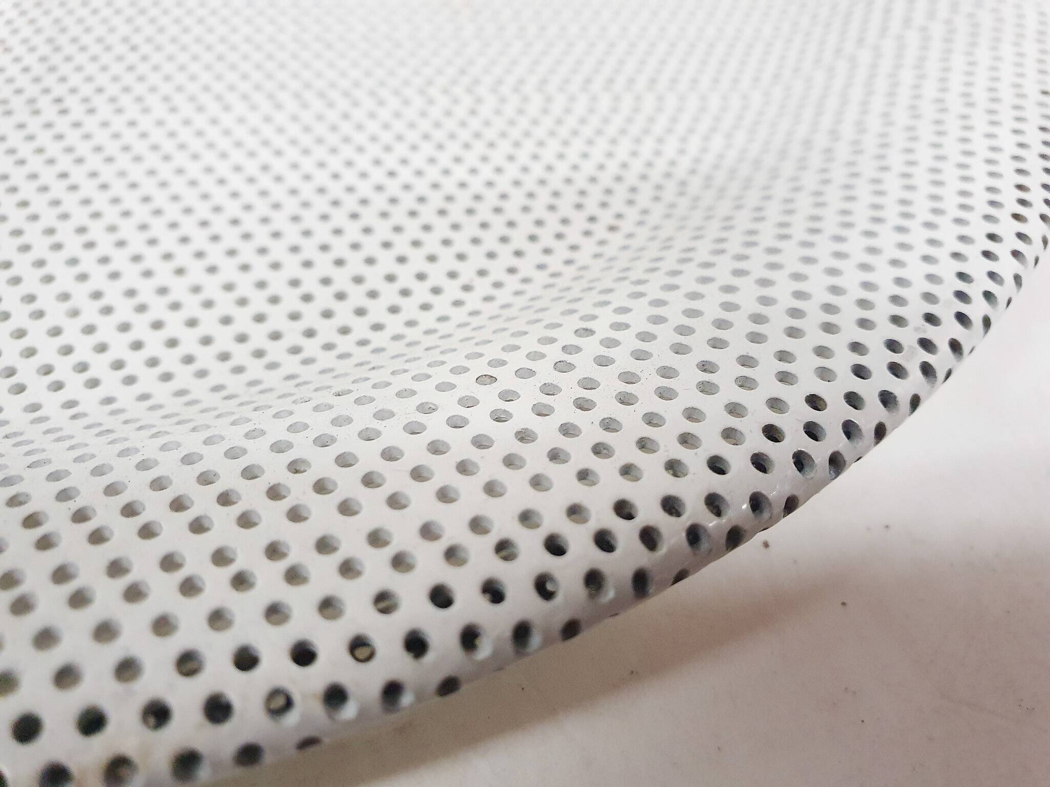White metal perforated serving plate, attrb. to Matthieu Mategot, 1960's