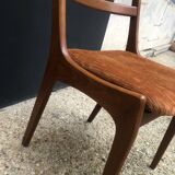 4 beautiful Scandinavian teak and velvet chairs
