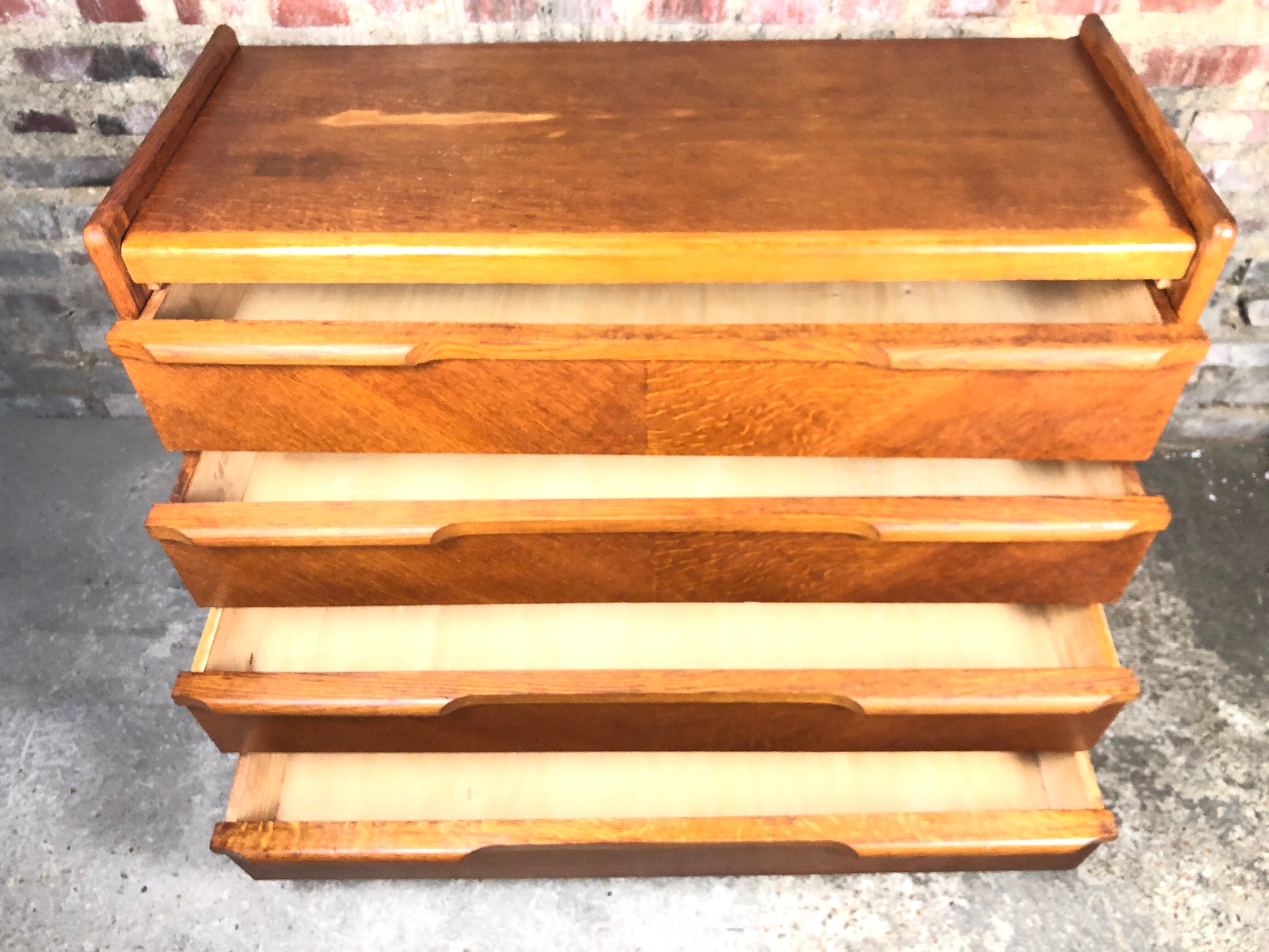 Commode scandinave vintage en teck et placage