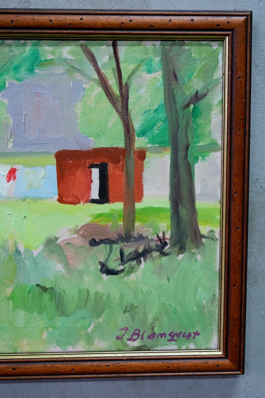 Swedish expressionist landscape, oil on canvas, 1970s, framed Inge Blomqvist (1923-2010)