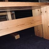 Set benches and table Charlotte Perriand model "Les Arcs"