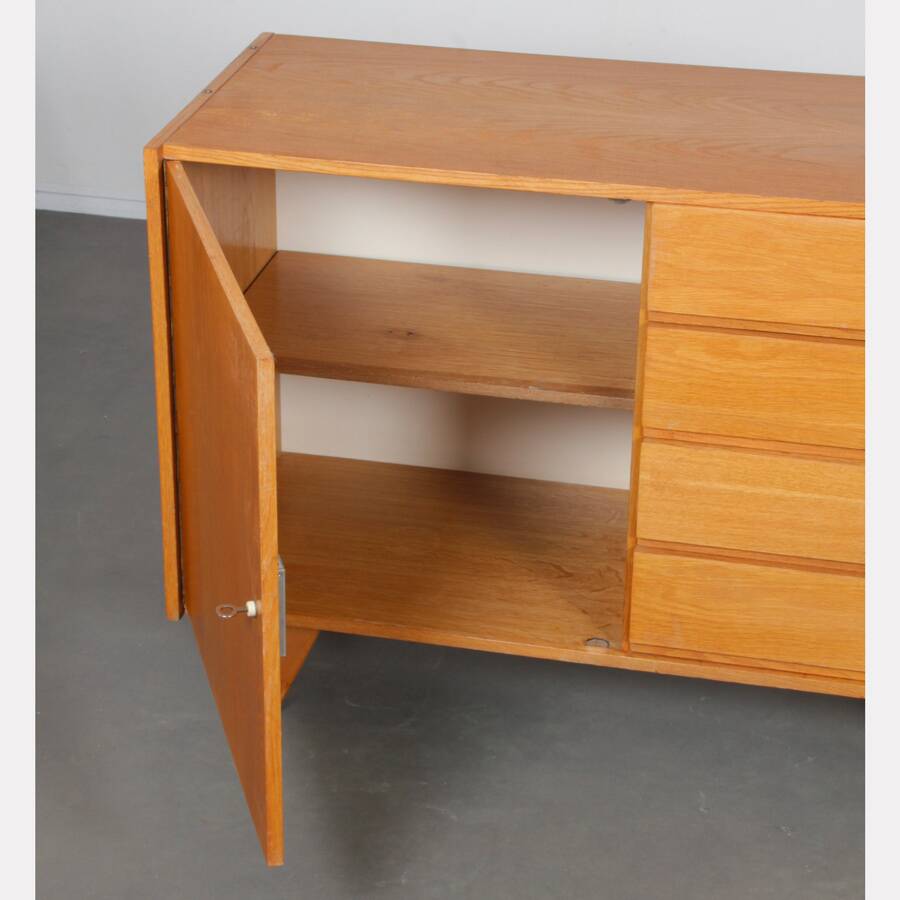 Vintage oak storage by Jiri Jiroutek, model U-458, 1960s