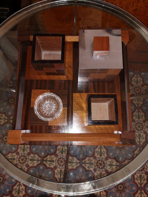 Necessary modernist smoker in rosewood and art deco macassar