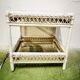 White rattan side table