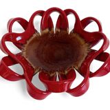 Vallauris Ceramic Centerpiece Bowl, Oxblood Faience, France, 1950s