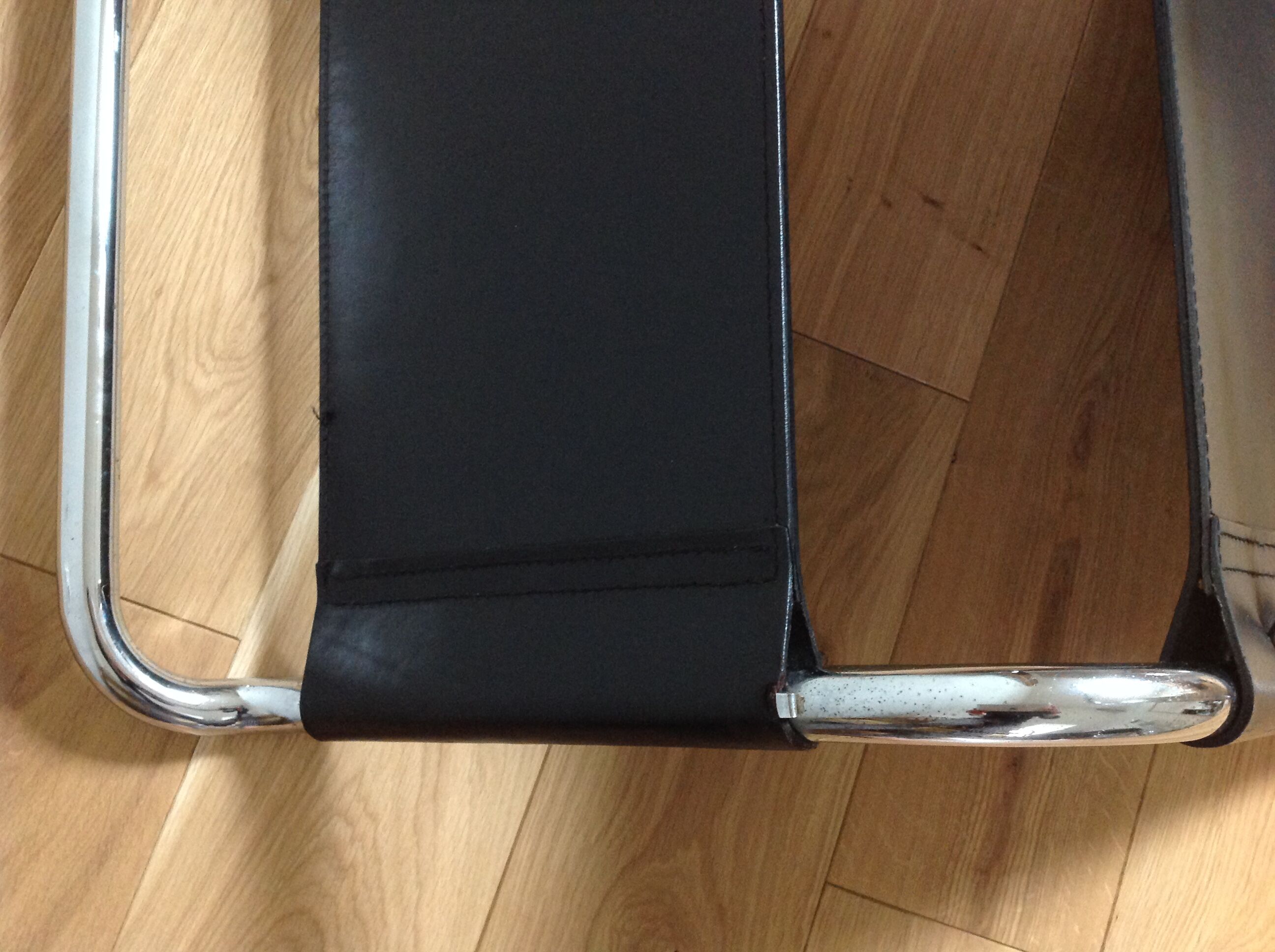 Mies Van Rohe chrome and leather chair