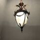 Bronze etched glass light pendants, 1970