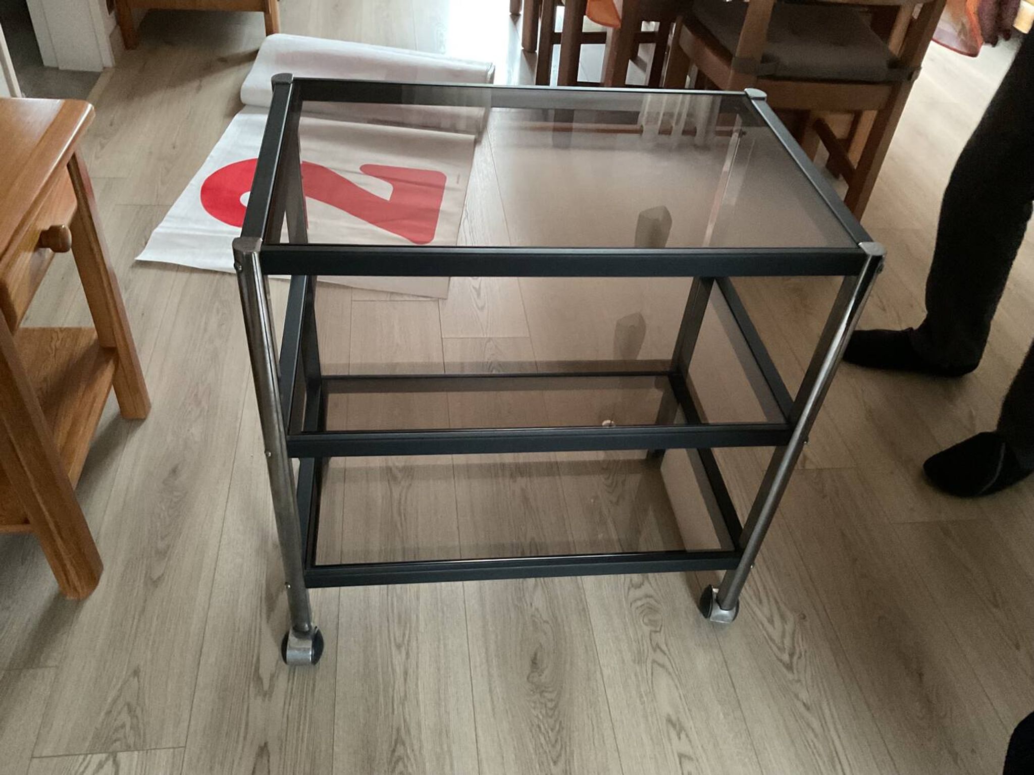 Smoked glass table from the 70s