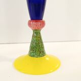 Pair of Blue Murano Glass Flutes by Bisazza & Rotella, Italy 2000