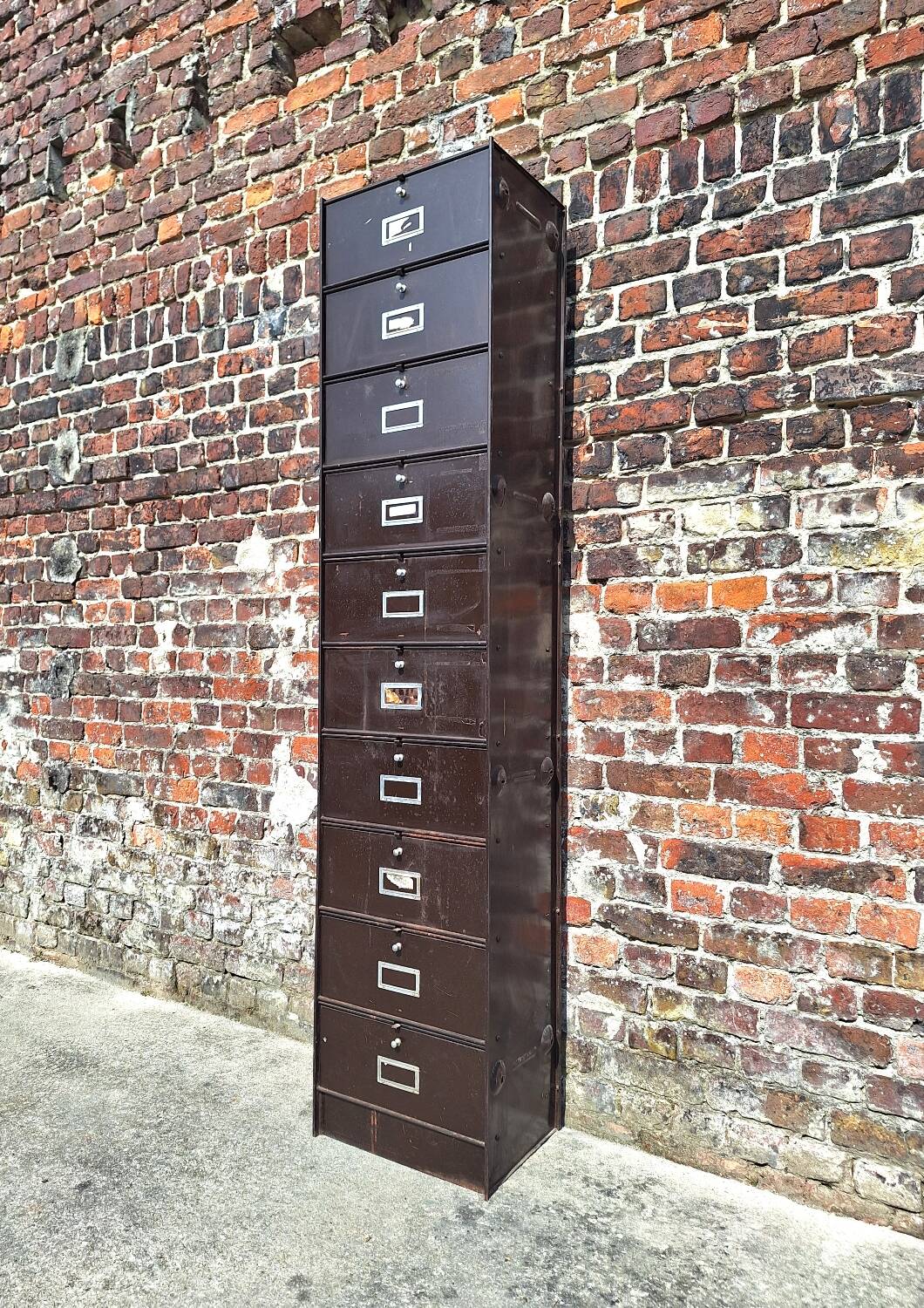 Roneo furniture with vintage metal flaps, old filing cabinet