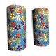 Pair of 19th-century roll vases in Longwy enamels