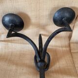 Wrought iron wall light with 2 lights