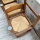 Set of 4 elm straw chairs from the 50s