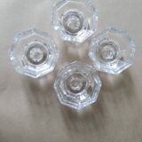 Set of 4 Art Deco style glass candle holders