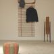 Wall-mounted coat rack in rattan, Czechoslovakia 1960