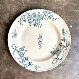 Round blue ironstone dish