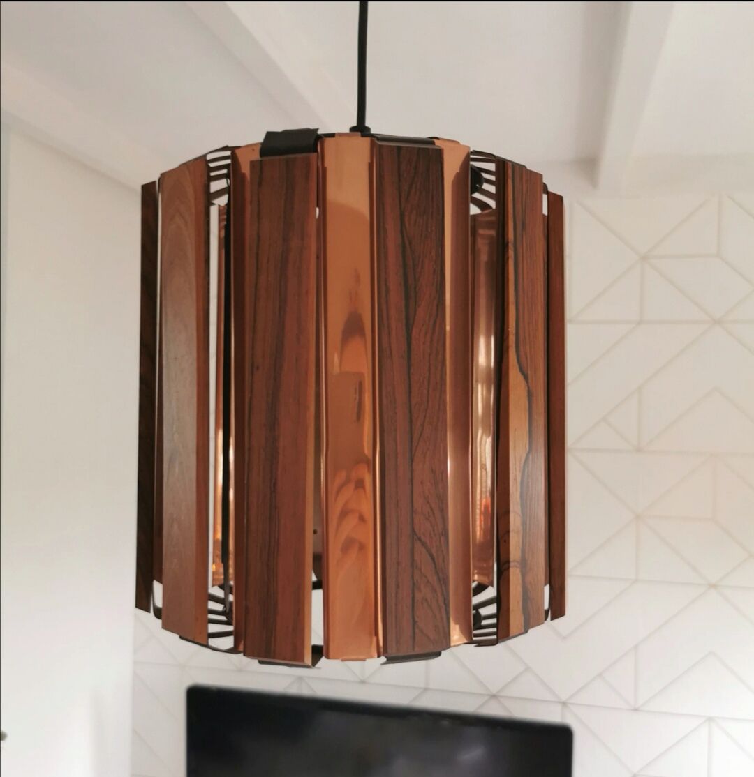Mid century design pendant light werner schou, seventies