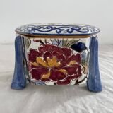 Large candy box, Gien, early 20th century, peony decoration, floral decoration
