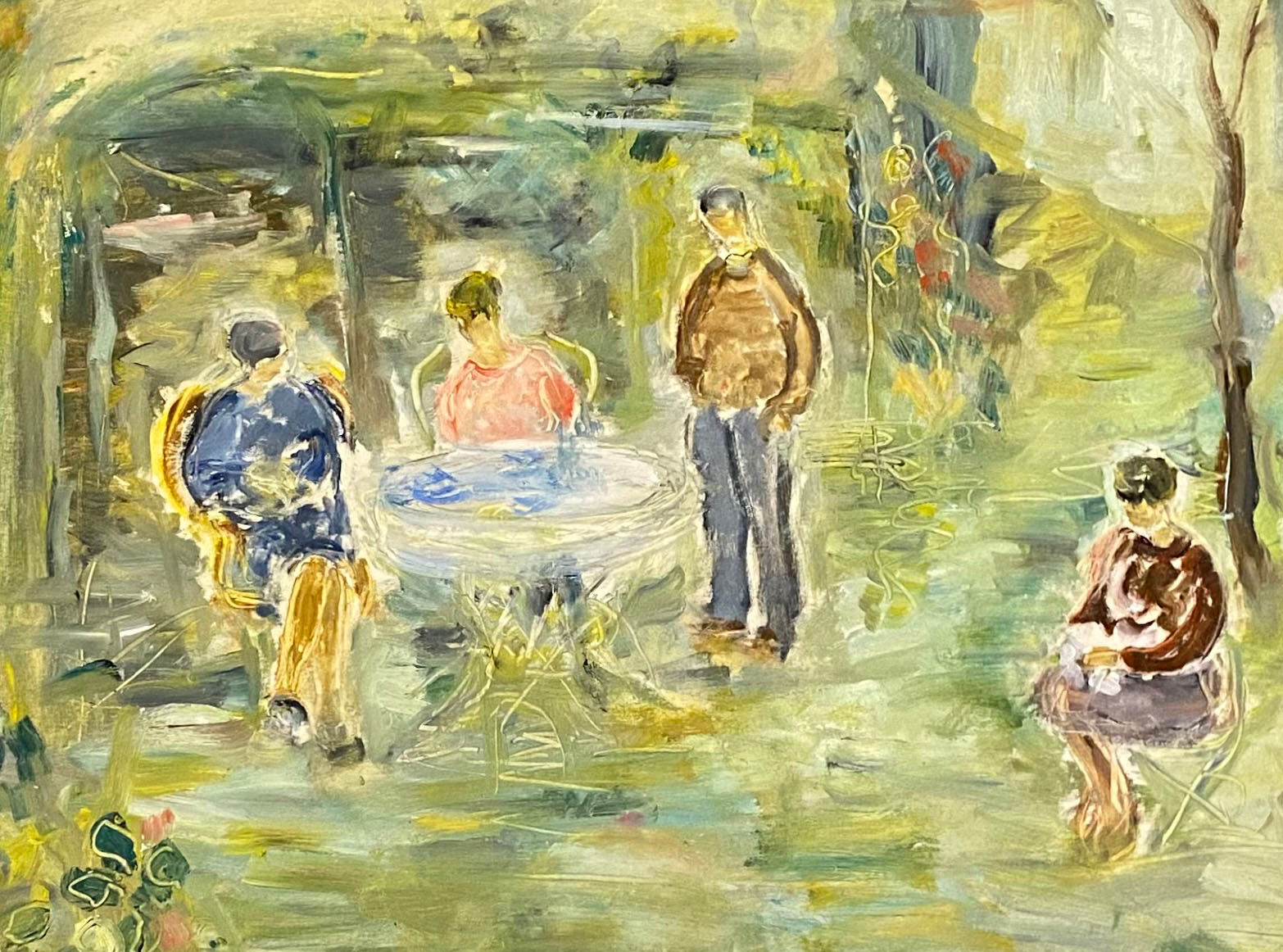 In the garden by Raya safir Oil on cardboard