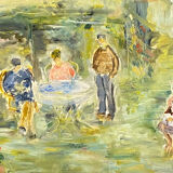 In the garden by Raya safir Oil on cardboard