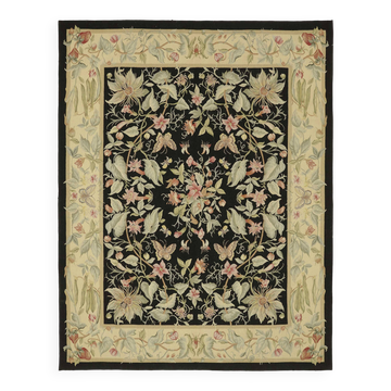 Tapis kilim aubusson vintage européen fait main 242 cm x 311 cm