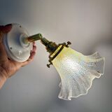 Vintage tulip wall light in iridescent glass