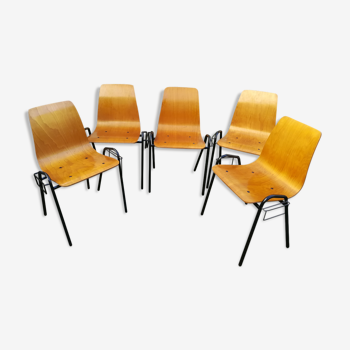 Série de 4 chaises d'administration années 60