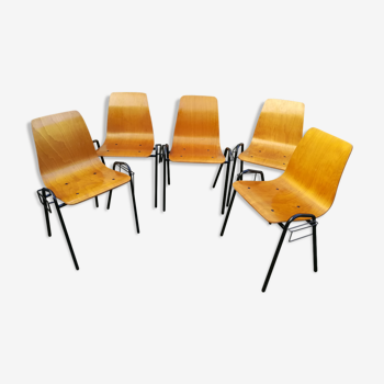 Set of 5 60s administrative chairs