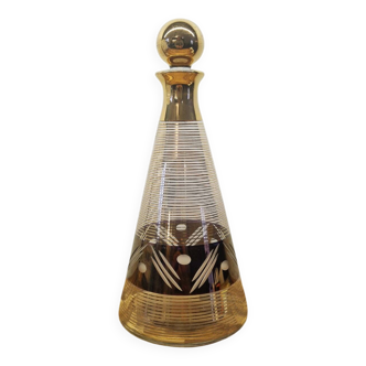 Art Deco style glass carafe with gold decoration