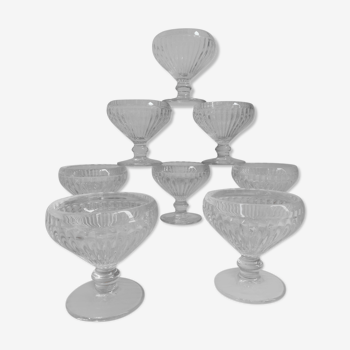 10 coupes de champagne ou verrines en verres plein vintage