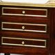 Pair of Mahogany Nightstands with White Carrara Marble in Louis XVI Style