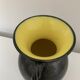 Vase with handles black yellow vintage