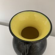 Vase with handles black yellow vintage