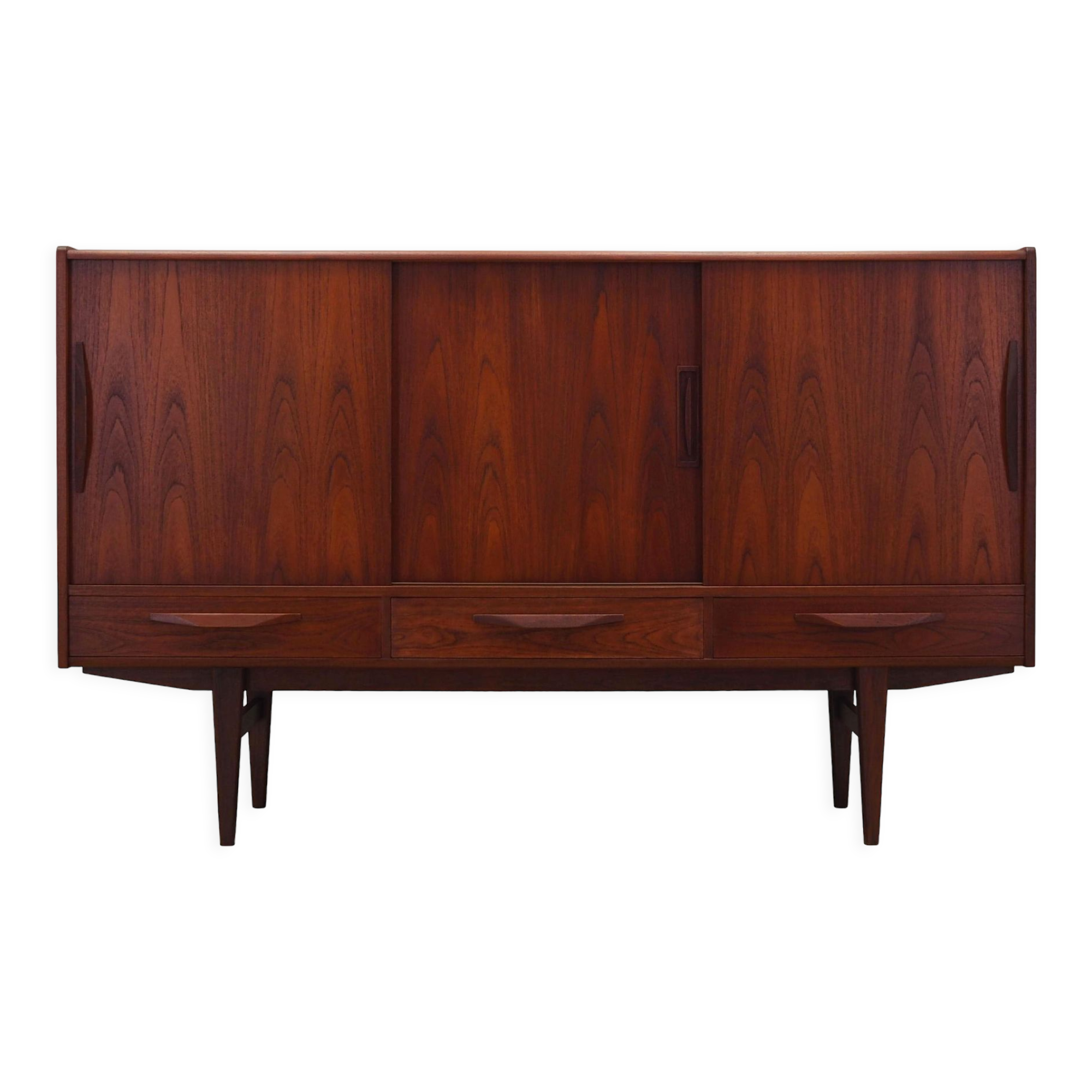 Enfilade en teck, design danois, années 1970, fabriquée par ES Møbler