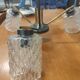 Vintage 70s chandelier with 3 clear glass globes