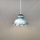 Hanging lamp in double layer opal glass, blue on the outside and white on the inside.