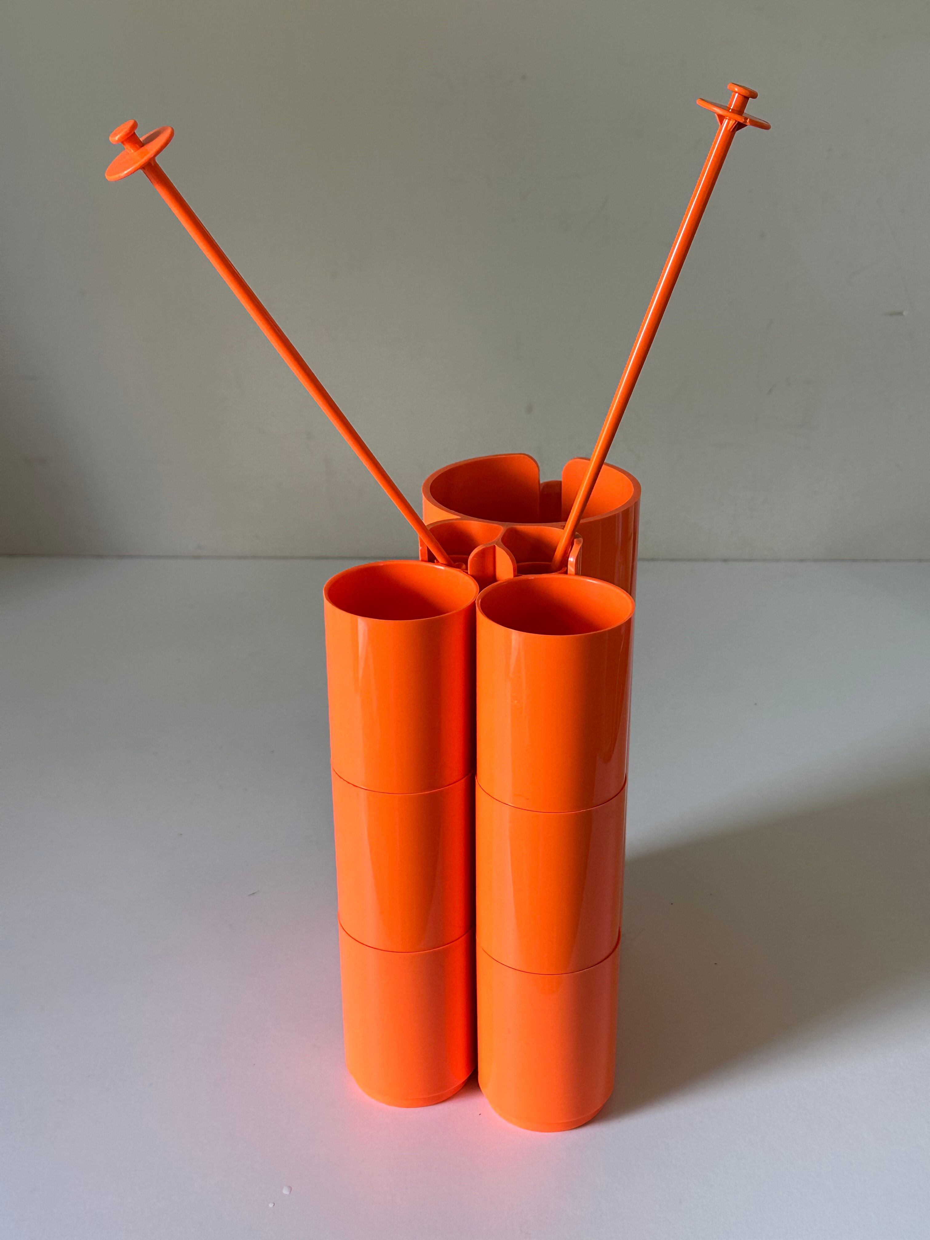 Orange plastic service vintage design orange 70 years
