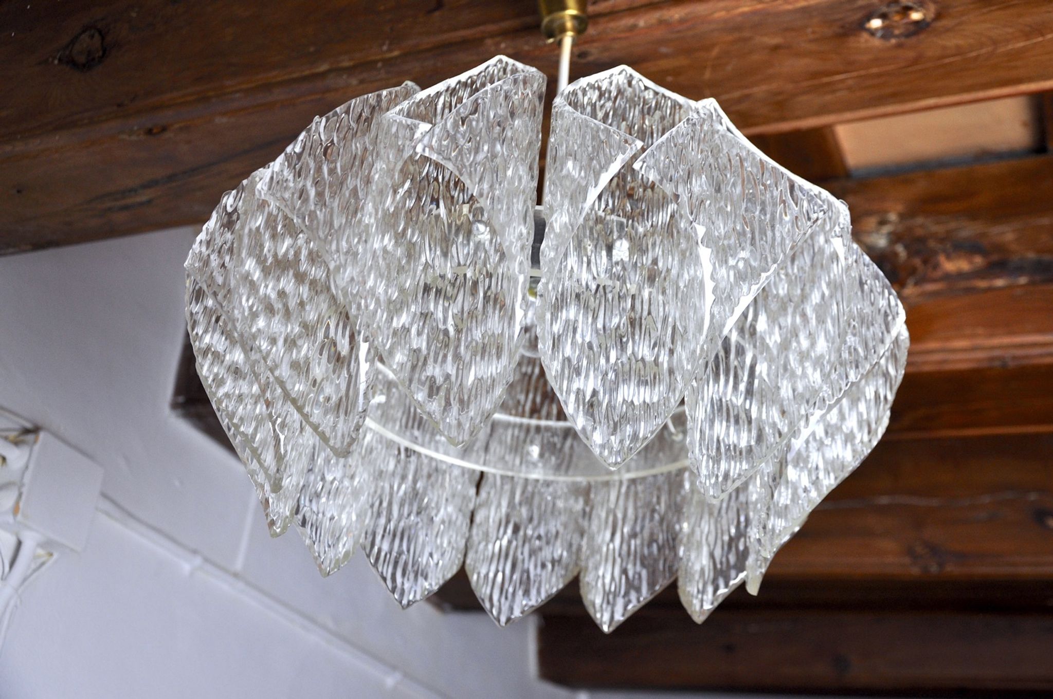 Lustre space age, effet givré en bakélite, France, 1970