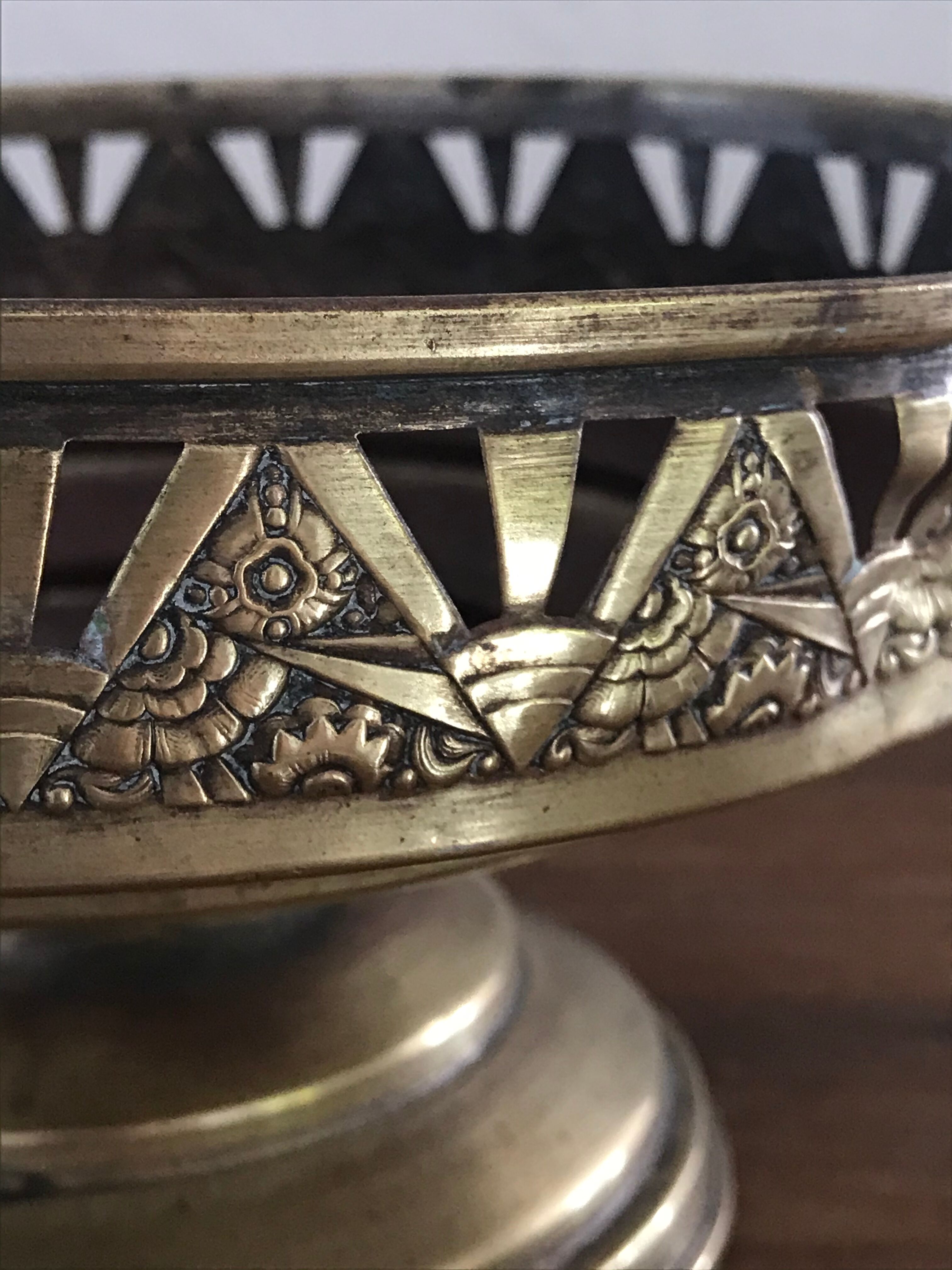 Art Deco brass basket